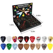 Guitar Picks Advent Calendar 2025 with 20 Guitar Picks 2 Oud Picks Pick Holder Xmas Countdown Calendar Gifts for Guitar Player B