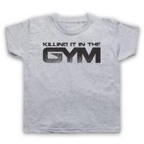 KILLING IT IN THE GYM FITNESS POWERLIFTING BODYBUILDING KIDS CHILDS T-shirt 130