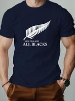 Vyriški 100% medvilniniai marškinėliai su Naujosios Zelandijos All Blacks plunksnos dizainu, kasdieniai, apvalia iškirpte, įprasto kirpimo, šiek tiek tamprus megztas audinys 2XL gray