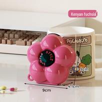 Dopamine Flower 7-Day Mini Pill Organizer & Sealed Storage Box rožinė raudona spalva
