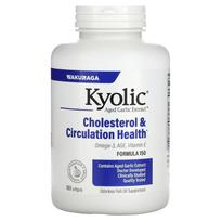 Kyolic, brandinto česnako ekstraktas, cholesterolio ir kraujotakos sveikatai, 180 minkštųjų kapsulių