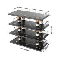 4 pakopų modelinių automobilių vitrina, 1/64 scenos diorama automobilių stovėjimo aikštelė akrilinė vitrina stalviršis, skaidrios parkavimo vietos ženklai įvažiuojamieji takai juoda