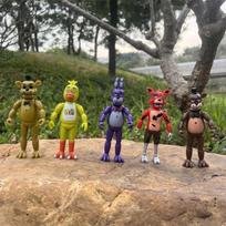 5 vnt. FNAF Šviečiantis lokys Bonnie, Foxy, Chica, Freddy su judančiais sąnariais Anime figūrėlė 14 cm PVC veiksmo figūrėlės modelis