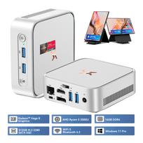 HUIDUN H80 MINI KOMPIUTERIS AMD Ryzen 5 3500U Windows11 Pro 16GB 512GB SSD Portable Monitors TABLE 10 sidabras