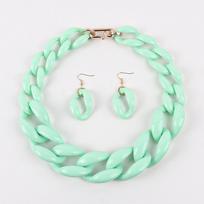 FishSheep Statement Acrylic Big Chunky Chain Choker Necklace for Women Resin Link Chain Collar Necklace Set 2022 Fashion Jewelry 50cm mėtų žalios spalvos