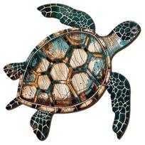 Coastal Sea Turtle Wall Art Ocean Beach Theme Wood Wall Sculpture Vintage Turtle Wall Decor for Living Room Bedroom Bathroom Office