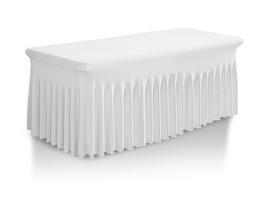 Cover For Banquet Catering Table White Skirting Ruffle 180X76 Cm