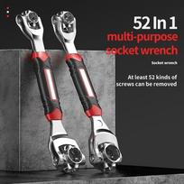 1PCS 52-in-1 Multi-Functional Socket Wrench Set - 8-19mm Non-Slip Handle & Rotating Bone Design - Universal Wrench