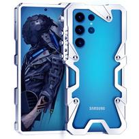 Šarvuotas Varžtas Metalinis Rėmas Atsparus Smūgiams Dangtelis Skirtas Samsung galaxy s25 Ultra Aliuminio Buferio Dėklai Didelio Patvarumo Fundas Rašiklio palaikymas s25 Ultra sidabras