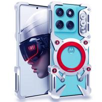 Magnetinis aliuminio metalinis berėmis apsauginis dėklas su stovu, skirtas Motorola Edge 60s 60 Funsion 50 Pro X50 Ultra G86 Power G56 G85 S50 Neo Motorola Moto G56 sidabras
