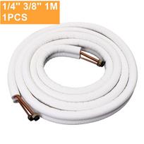 1/2/3/4/7m Izoliuotas Vario Vamzdis 1/4'' 3/8'' Oro Kondicionieriaus Vamzdžių Jungtys Pora Ritės Vamzdelis Split Line Laido Rinkinys Oro Kondicionierius 1M