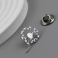 New dandelion men's lapel pin, stainless steel gold-plated badge, punk style suit accessories black brooch, gift for father sidabras