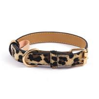 Patvarus leopardo rašto šuns antkaklis PU oda Atsparus dėvėjimui Reguliuojamas augintinio antkaklis Augintinio vedžiojimas Šunų antkaklis Mažiems ir vidutinio dydžio šunims S brown