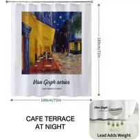 1Pc Van Gogh-Inspired Artistic Shower Curtain Liner - Perfect For Bathroom Decoration - Includes 12 Hooks W60H190(CM)-1 Pcs