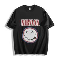 Nirvana Smiley T-ShirtClassic Grunge Face Design Unisex Tee Unisex T-Shirt L