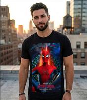 SpiderMan naujos dienos grafinis marškinėlis | Vyriškas juodas apvalios apykaklės naujoviškas marškinėlis Unisex marškinėlis XXL