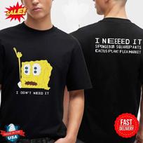 SpongeBob UT x Cactus Plant Flea Market Man Jo Nereikia Dvišalis Marškinėliai Unisex Marškinėliai L white