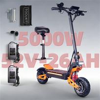 X5 Elektrinis paspirtukas 6000W 60V40AH su dviguba pakaba ir amortizacija Maksimalus greitis 95KM/H 11 colių Visureigis 100KM rida 5000w 52v 26ah