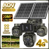 Four-Eye Camouflage 20MP Solar Smart Camera - AOV Pro with Four-Screen Display