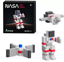 Magnetiniai PIXIO NASA kosminių astronautų konstruktoriaus rinkinys vaikams nuo 6 metų, 214 detalių, spalvotas