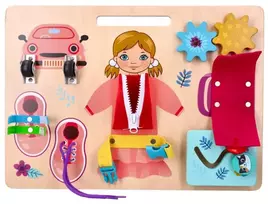 Adam Toys Motorinė veiklos lenta Ania mažiesiems atradėjams nuo 1 metų, lavina smulkiąją motoriką, medinė