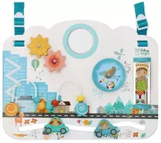 Adam Toys Medinė sensorinė veiklos lenta „Vaikų pasaulis“, skirta kūdikiams nuo 6 mėn., lavina smulkiąją motoriką, pastelė