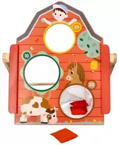 Adam Toys Medinė žaidimų lenta su taikiniais ir maišeliais, vaikams nuo 3 metų, lavina taiklumą, raudona