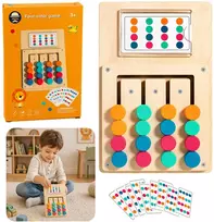 Lean Toys Medinis spalvų derinimo galvosūkis vaikams, 12 kortelių