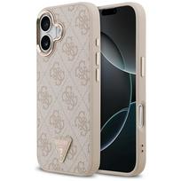GUESS 4G Triangle Logo MagSafe Case for iPhone 17, pink gold