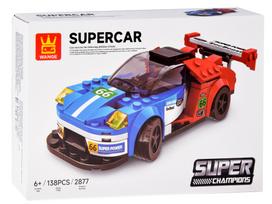 Konstruktorius, automobilis Wange Super Champions Supercar, 138 vnt., mėlyna sp./raudona sp.