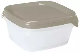 CURVER MAISTO DĖŽUTĖ FRESH&GO 3X0,8L KVADRATINĖ SMĖLIO SPALVOS