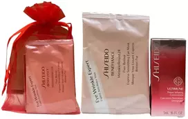 Eye2Eye Set Shiseido: Ultimune Power Infusing, Energising, Serum, For Face, 5 ml + Benefiance WrinkleResist24, Retinol, Smoothing, Under-Eye Mask Patch, 2 x 12 pcs