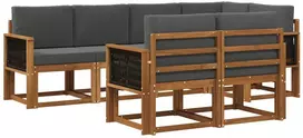 Lauko sofos komplektas 7 vnt. 7 vietos Natūralus ir antracitas
