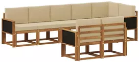 Lauko sofos komplektas 8 vnt. 8 vietos Natūralus ir bežinis