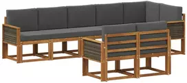 Lauko sofos komplektas 8 vnt. 8 vietos Natūralus ir antracitas