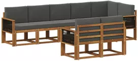 Lauko sofos komplektas 8 vnt. 8 vietos Natūralus ir antracitas