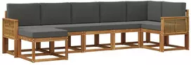 Lauko sofos komplektas su pagalve 7 pcs Natūralus ir antracitas