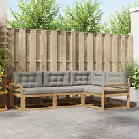 Lauko sofos komplektas su pagalve 3 pcs Balta ir šviesiai pilka
