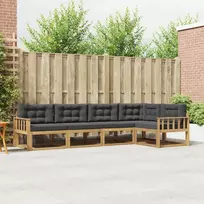Lauko sofos komplektas 4 pcs Balta ir antracito Poliesteris