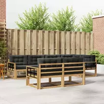 Lauko sofos komplektas 6 vnt. Balta ir antracito Poliesteris