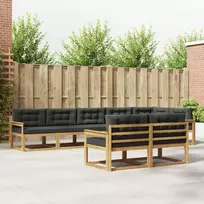 Lauko baldų komplektas Lauko sofos komplektas 6 vnt. 8 vietos Balta ir antracito