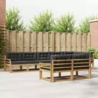 Lauko baldų komplektas Lauko sofos komplektas 6 pcs Balta ir antracito Poliesteris