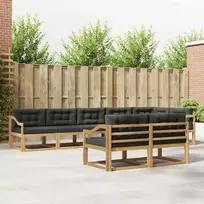 Lauko baldų komplektas Lauko sofos komplektas 6 pcs Balta ir antracito Poliesteris