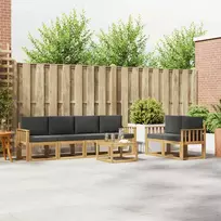 Lauko sofos komplektas su pagalve 7 pcs Balta ir antracito