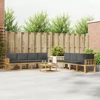 Lauko baldų komplektas Lauko sofos komplektas su pagalve 9 pcs Balta ir antracito