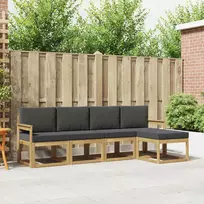 Lauko sofos komplektas 5 vnt. Balta ir antracito