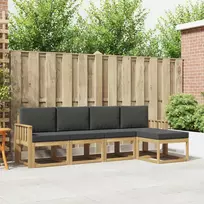Lauko sofos komplektas 5 vnt. Balta ir antracito
