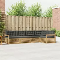 Lauko sofos komplektas 6 vnt. Balta ir antracito Poliesteris