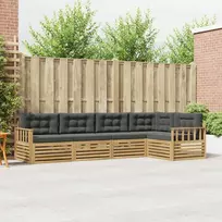 Lauko sofos komplektas 6 vnt. Balta ir antracito Poliesteris