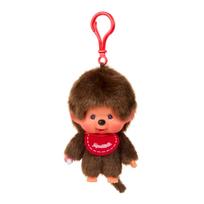 Raktų pakabukas Monchhichi Big Head Boy, 10 cm, ruda sp./raudona sp.